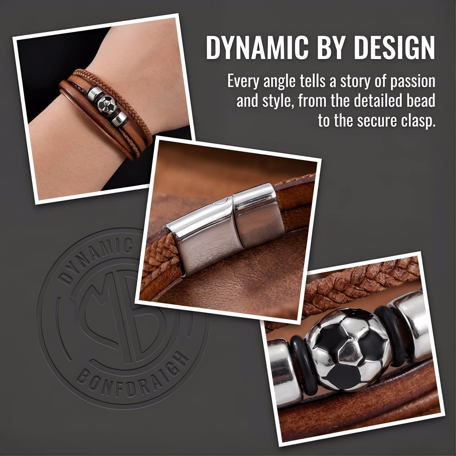 Pulsera de Fútbol en Tonos Marrones,Artículo de Fan de la Copa Mundial 2026,Pulsera de Fútbol para Niños,para Hijo,Nieto,Sobrino, Hermano,Regalos Geniales para Adolescentes