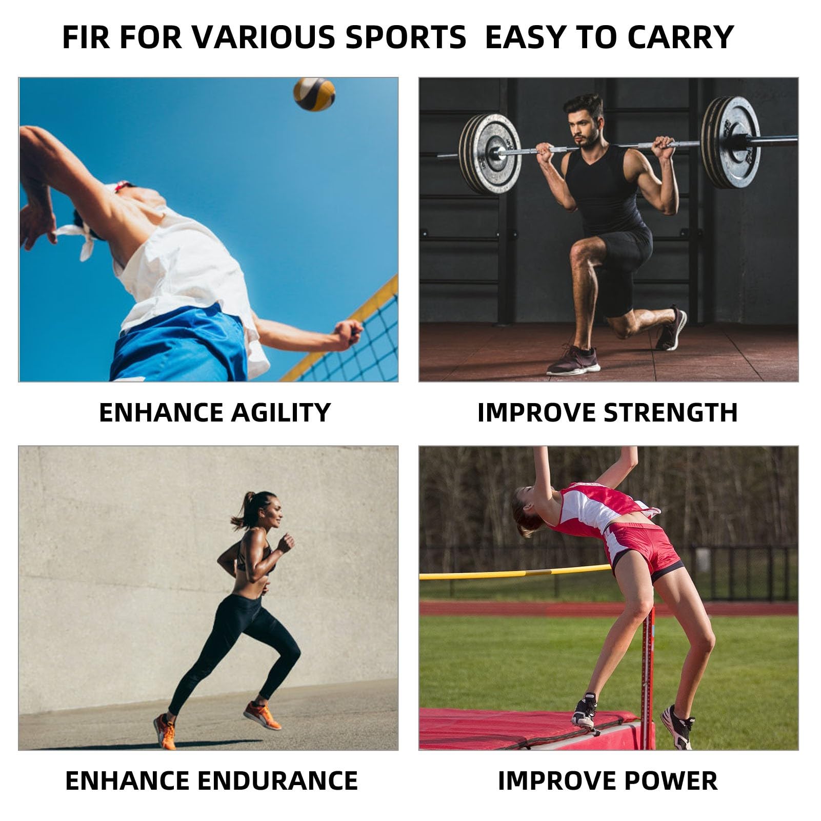 Entrenador de salto vertical, juego de bandas de resistencia para piernas, entrenamiento de fuerza, agilidad, potencia, baloncesto, voleibol, fútbol, tenis, voleibol, equipo de entrenamiento
