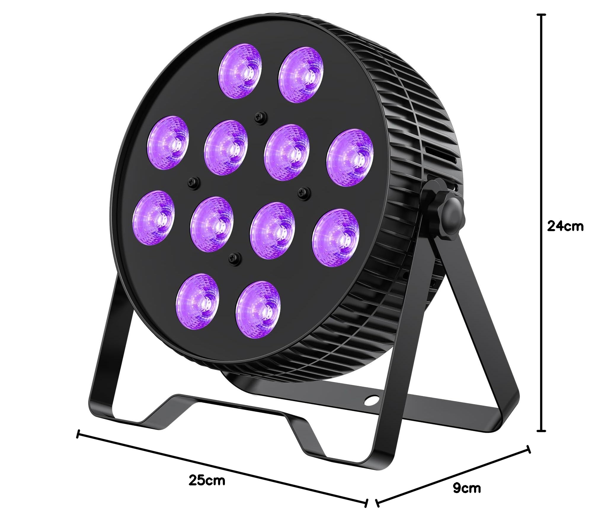 BETOPPER PAR LED 12X18W, Farettore 6-in-1 RGB+Lime+Ambra+UV per Luci DJ con Effetti Wash/Strobe e Uplighting, Controllo DMX512/Attivazione Sonora per Feste, Concerti, Bar, 1PZ