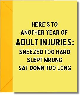 LimaLima Birthday Card Funny Adult Injuries Humor For Men Women Perfect For Husband Brother 5 x 7 With Inside Verse