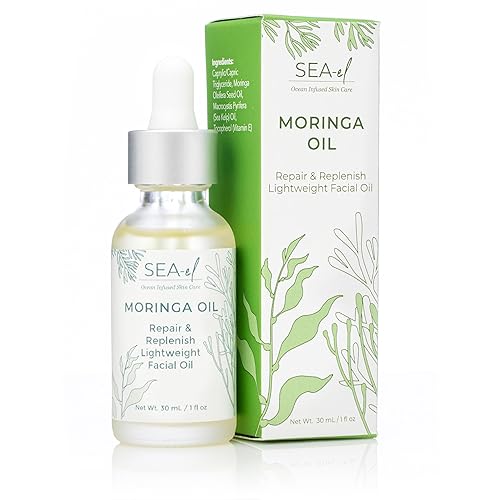 Miniatura 9 de Sea-El Gotas de aceite facial de semillas de Moringa súper hidratantes, brillo rico en antioxidantes, con algas marinas y vitamina E, imprimación