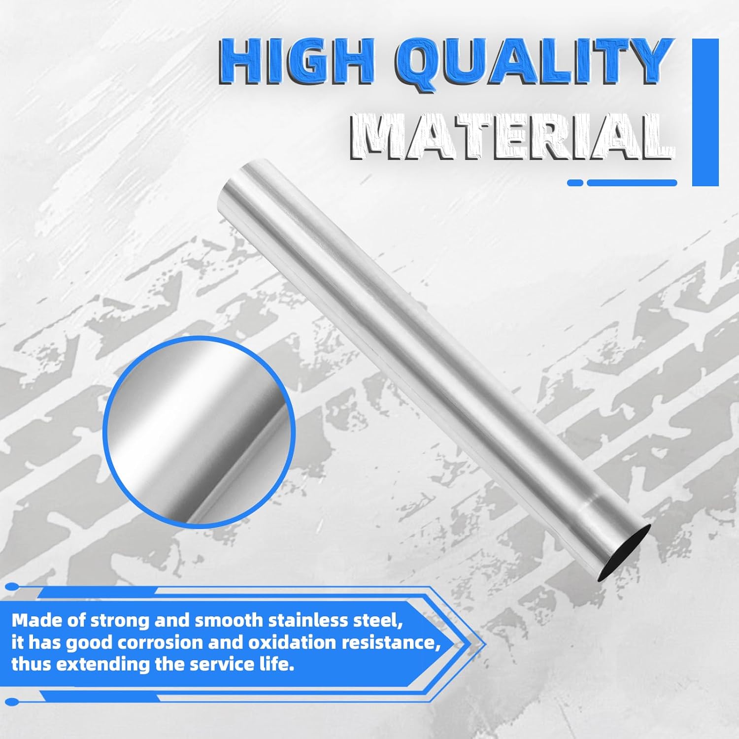 3 Inch Exhaust Pipe, 3'' Stainless Steel Straight DIY Custom Mandrel Exhaust Pipe, 18 Inch Length, 3'' OD Mandrel Straight Pipe