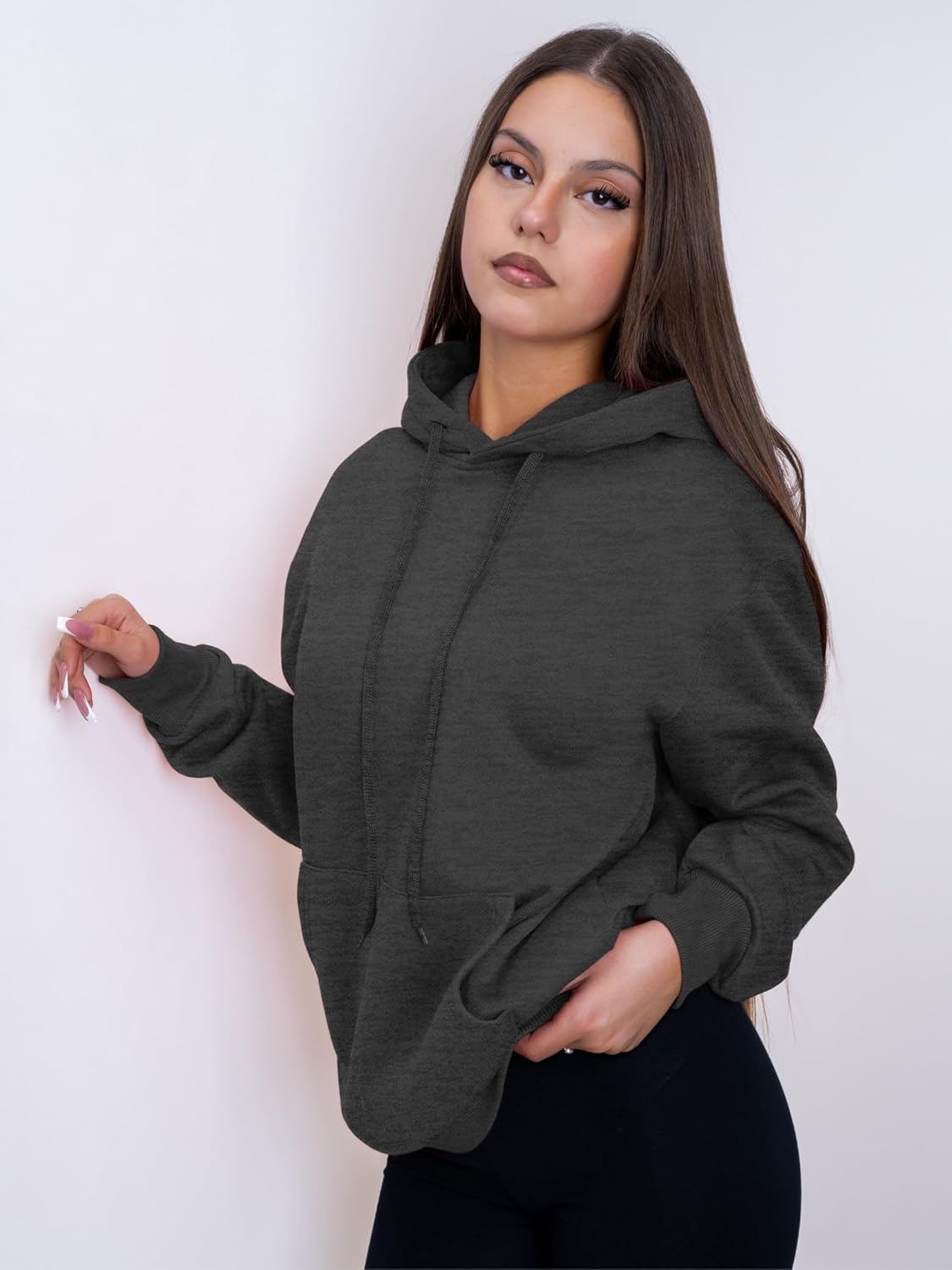 Oversized Pullover Hoodie for Women Soft Fleece Cotton Blend, Cozy Everyday Sweatshirt - Image 3