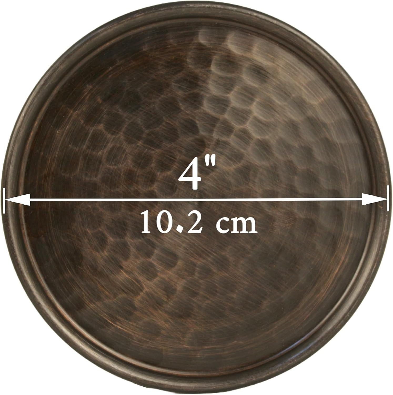 Hammered Copper Coasters | Saucer for Drinks, Beverages & Wine/Bar Glasses, Cups, Mugs, Tumbler | Handmade Unique Gift for Home and Office, Dia 4-Inch (Set of 4) (Antique Copper)
