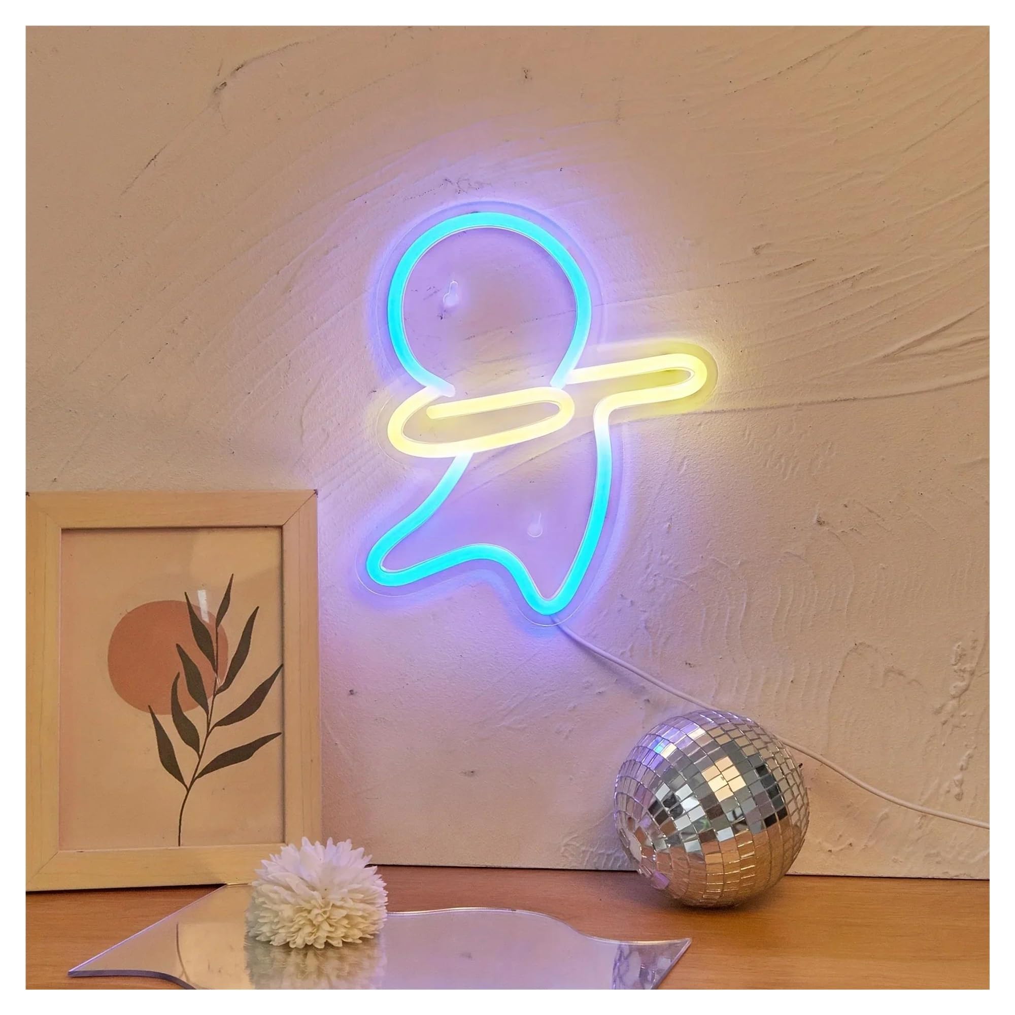 Luz de Diseño de Digital Letrero De Neón Con Luces De Pared Regulables Para Bar, Pub, Hogar, Cueva De Hombre, Decoración De Fiesta 19.3cm×22.5cm