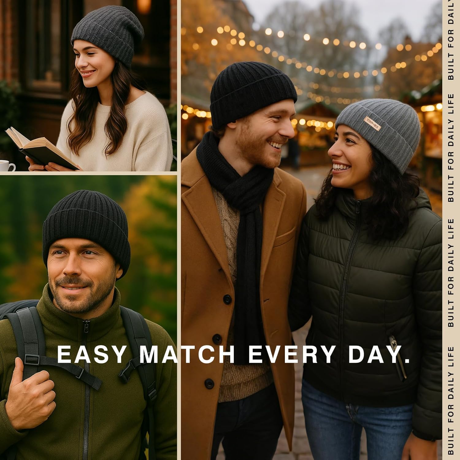 PolarWool™ 100% Merino Wool L/XL/XXL Fisherman Beanie Watch Cap Single Layer 3 Styles Warm Winter Knit Hat for Men Women - Image 7