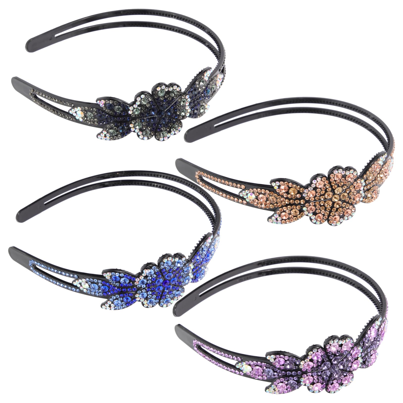 DOITOOL 8pezzi Eleganti Cerchietti Con Strass e Pettinini Antiscivolo Accessori Per Chic Per Donne Per Festa e Uso Quotidiano Colori Variati