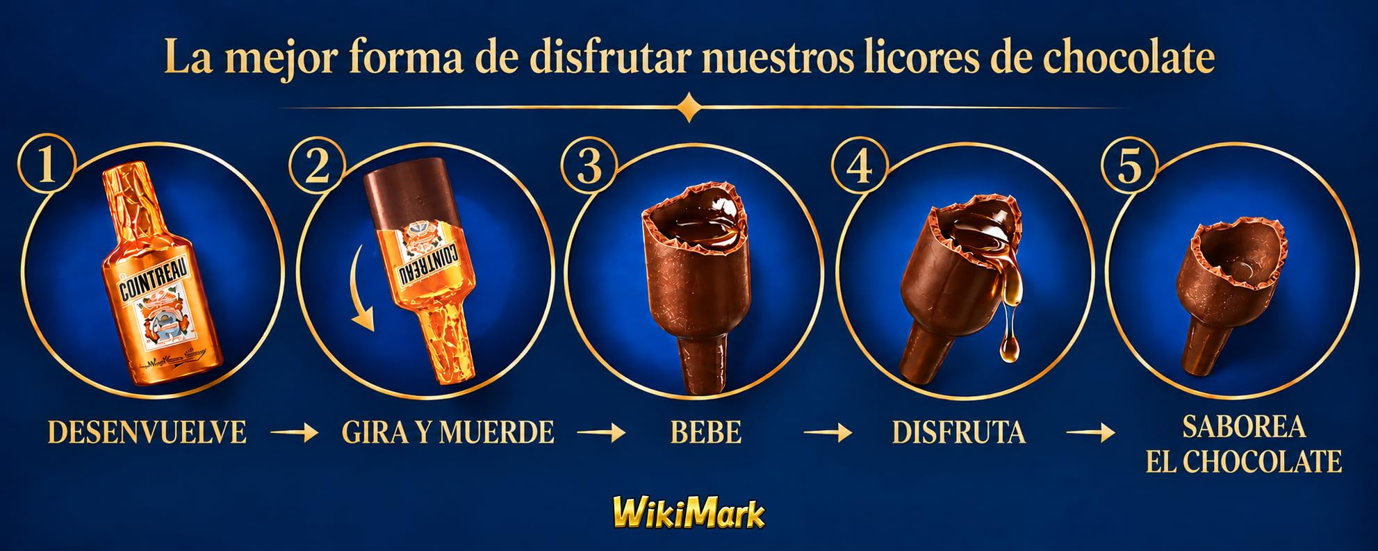 Bouteilles de chocolat remplies d'alcool – Nouvelle édition 2025 avec de nouvelles saveurs – Comprend une boîte à bouteilles WikiMark. 1 Kg - 64 Bouteilles.