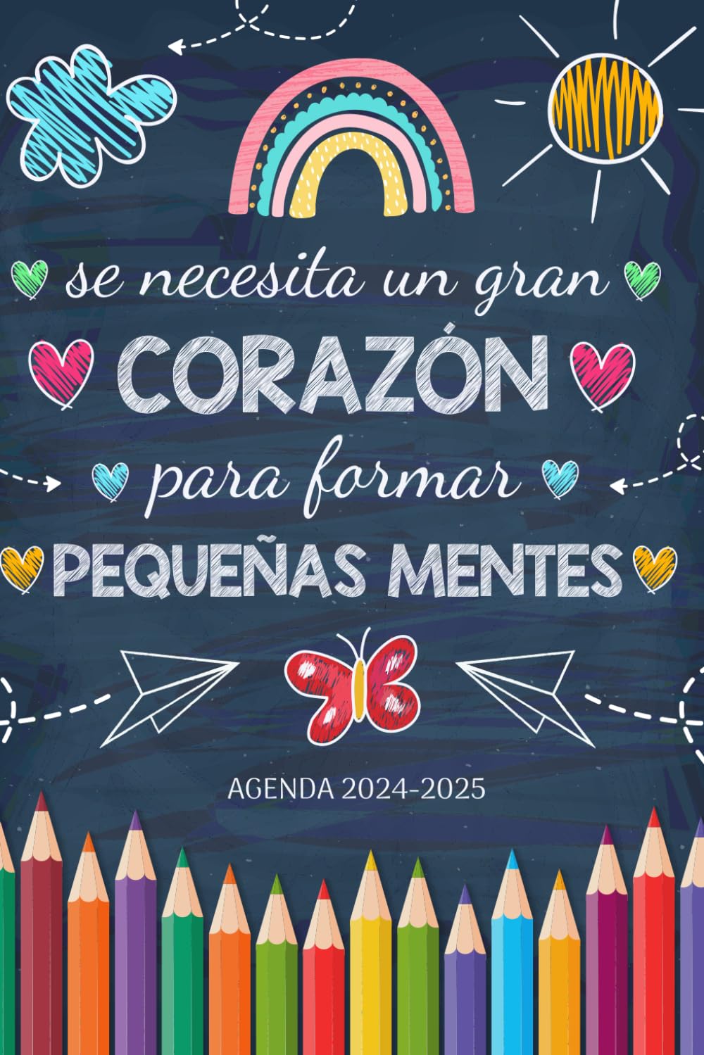 Agenda 2024 2025 A5: Regalo profesora infantil primaria guarderia | planificador semanal y mensual | una semana en dos páginas | 12 meses | formato pequeño