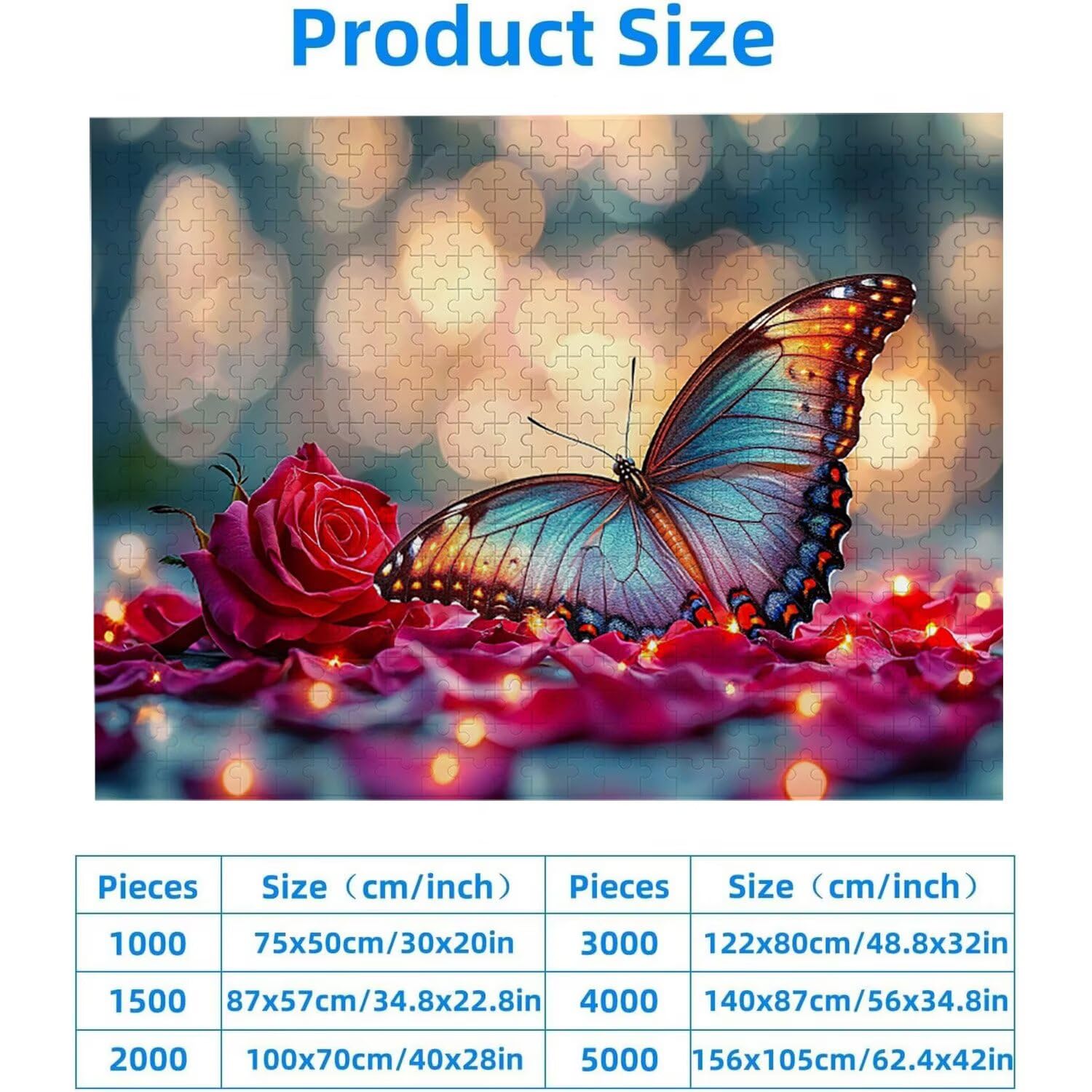 Puzzle dla dorosłych, 5000 elementów, róża, 5000 elementów, puzzle dla dorosłych, gra edukacyjna, 158 x 106 cm, odpowiednie do dekompresji i dekoracji ścian pokoju, prezenty j-353