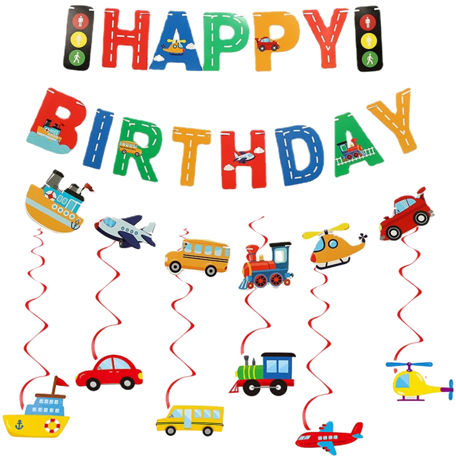 Car Theme Birthday Banner for Kids - Car Theme Birthday Decorations for Kids Boy & Girls