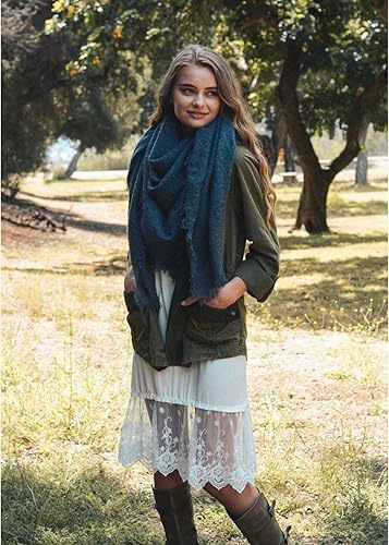 Miniatura 6 de Manta de cuadros Bufanda de color sólido Mantón Mohair Cuadrado Manta Bufanda para las mujeres