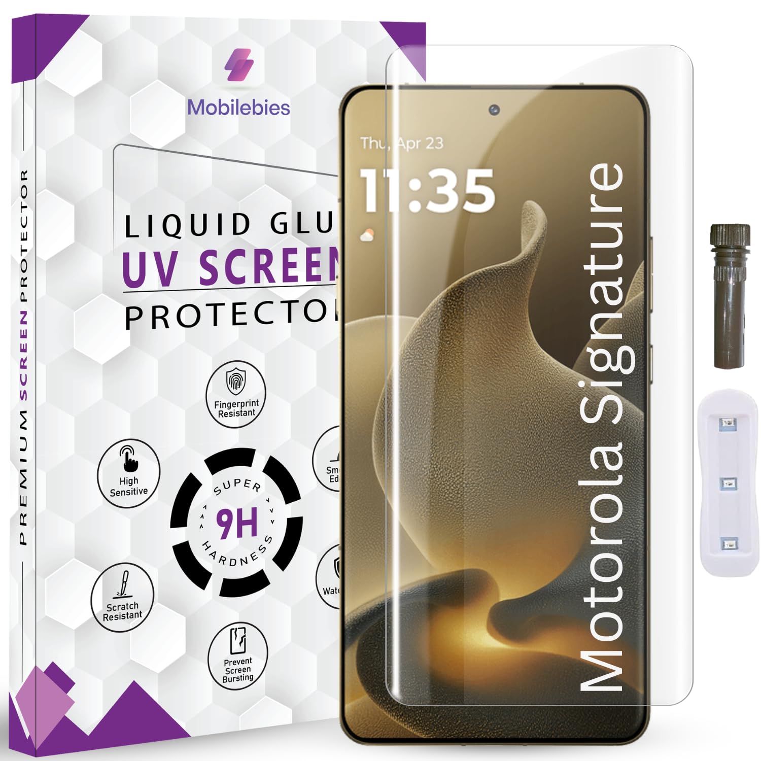 Advanced HD+ UV Tempered Glass Screen Protector For Motorola Signature 5G (6.8 Inch, Pack of 1) Full Adhesive UV Curved Screen Guard, Case Friendly with installation kit & Guide-image-28
