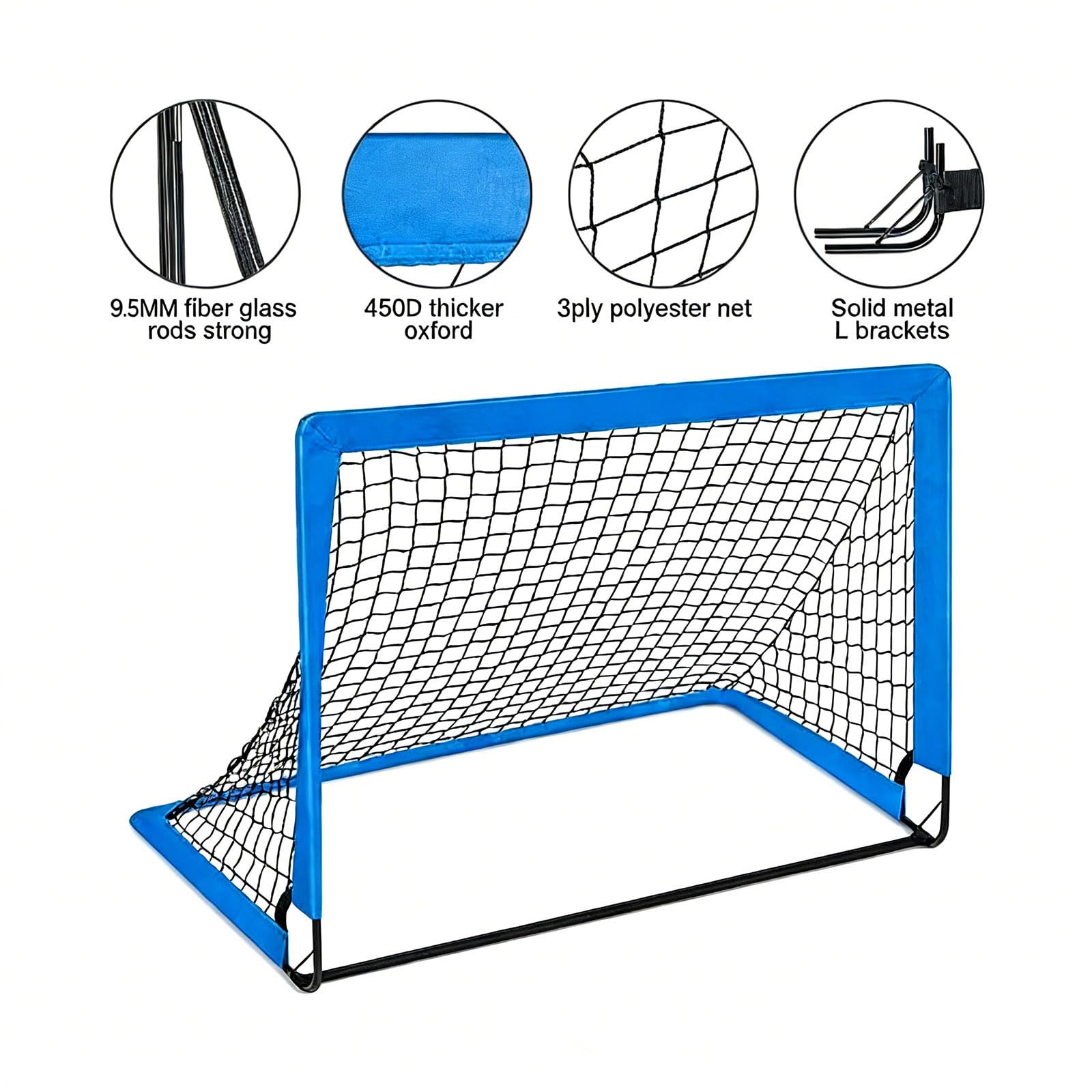 Fútbol completo con estructuras de instalación rápida, escalera y bolsa de transporte para niños equipo deportivo