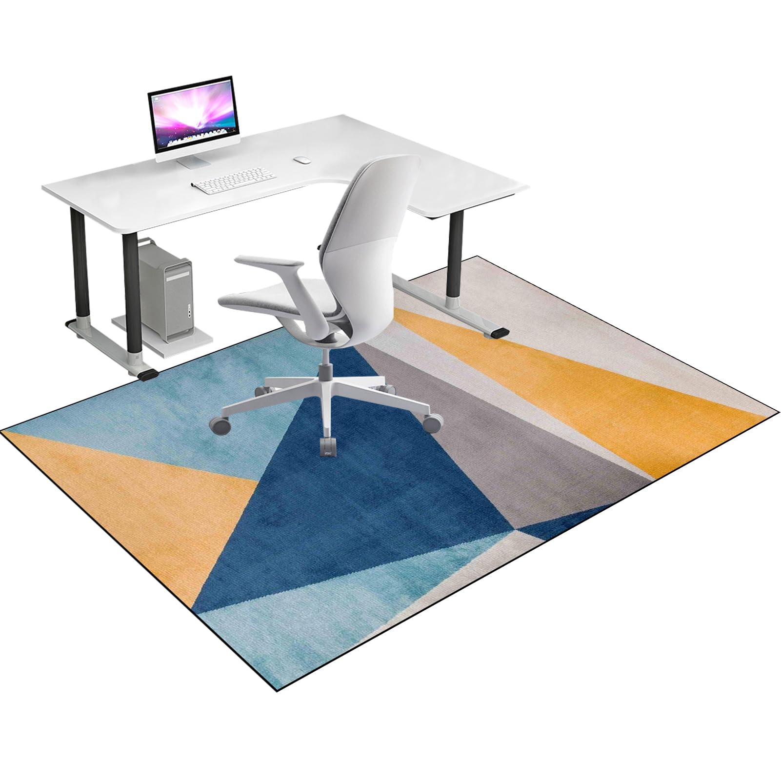 Tapis Protection Sol Chaise Bureau, Tapis de Sol Bureau Tissu,Tapis Gaming Sol, Tapis Chaise de Bureau Gaming antidérapant, Tapis de Protection pour Bois/Carrelage pour Bureau et Maison 120 x 140 cm