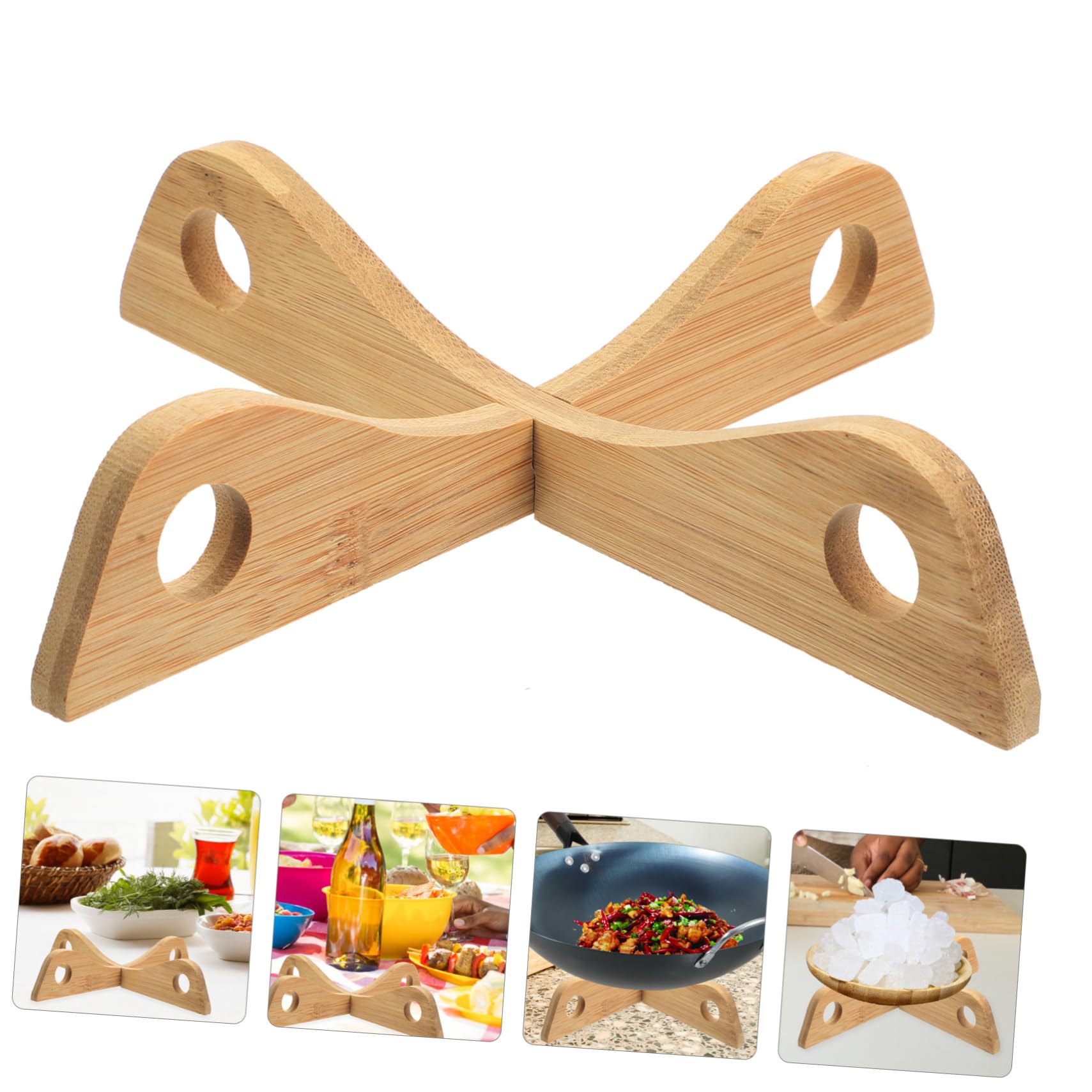 ABOOFAN 2Pcs Wok Holder Skid Pan Rack for Countertop Wear Resistant Cooling Rack Stylish Kitchen Utensil Stand for Home Dining and Restaurant Use