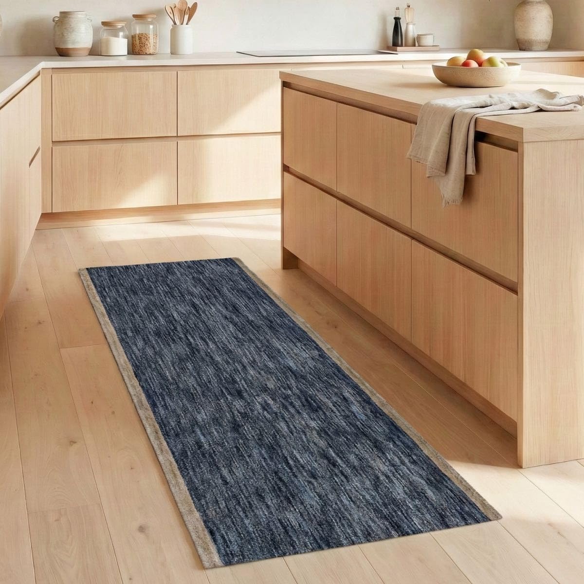 Well Woven Washable Runner Rug 2x11 - Low 0.25 inch Pile Moor Modern Rug for Hallway & Entryway, Midnight Charcoal Soft Texture, Recycled Yarns, Stain Resistant Pet Friendly - Coda Collection
