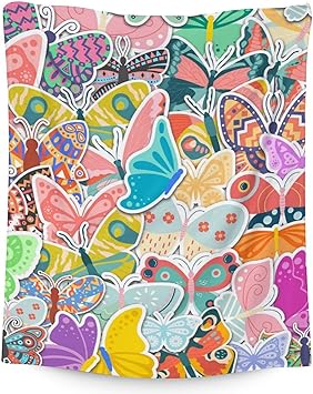 Butterfly Blanket Gifts - 60"x80" Cute Throw for Women, Girls - Colorful Soft Fuzzy Blankets for Bed, Couch & Living Room