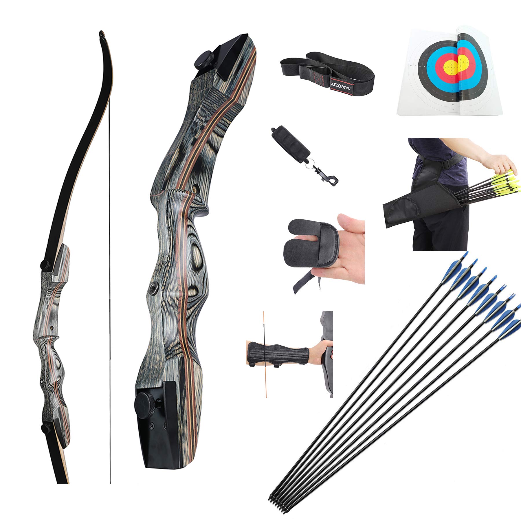 Amazon.com : OEELINE Airobow Recurve Bow and Arrow Set,Takedown