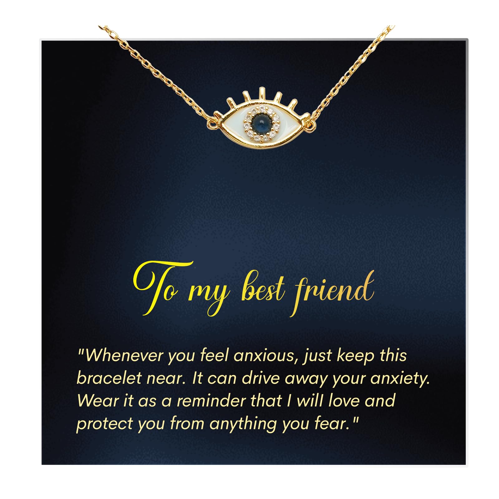 Laicozy Gold Evil Eye Bracelet for Women, 18K Gold Plated Bracelet for Best Friend Sister Mom Daughter Grandma, Jewelry Gifts for Her Birthday