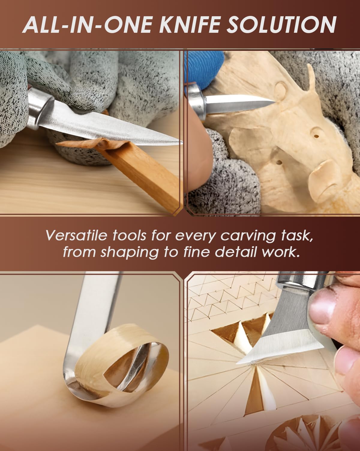 Wood Carving Kit Whittling Kit: Deluxe Wood Carving Tools Set with Leather Case - Wood Carving Knife with Basswood Blocks Woodworking Widdle Gift for Beginners Adults Kids Hobby