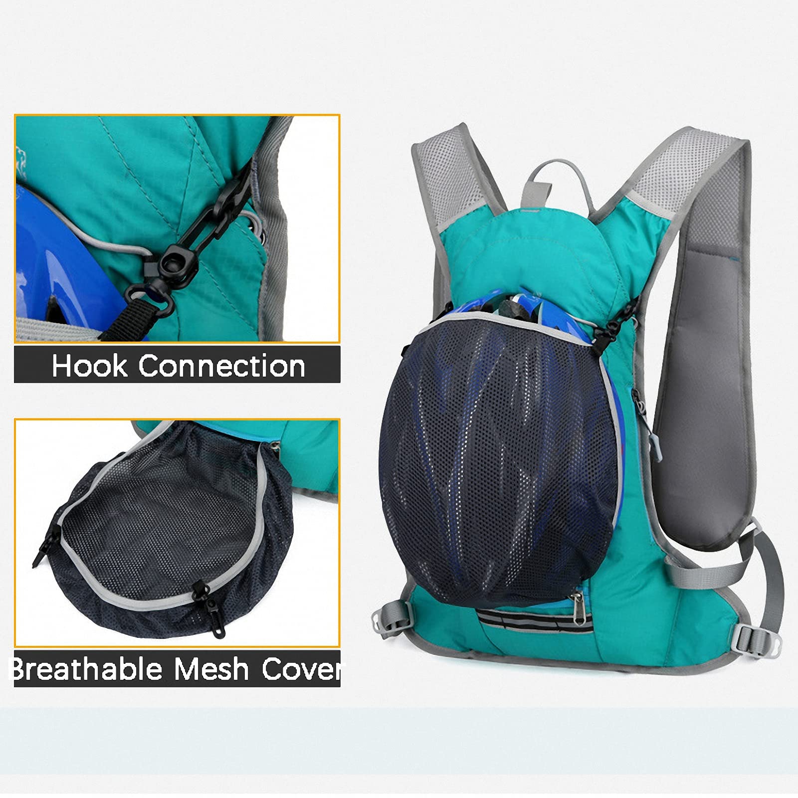 Zaino idratante Ultraleggero, Traspirante e Impermeabile con Sacca d'Acqua da 2L,Comodo da Bere,Borsa con Tracolla, per Escursionismo, Ciclismo, Arrampicata - 10L/370g