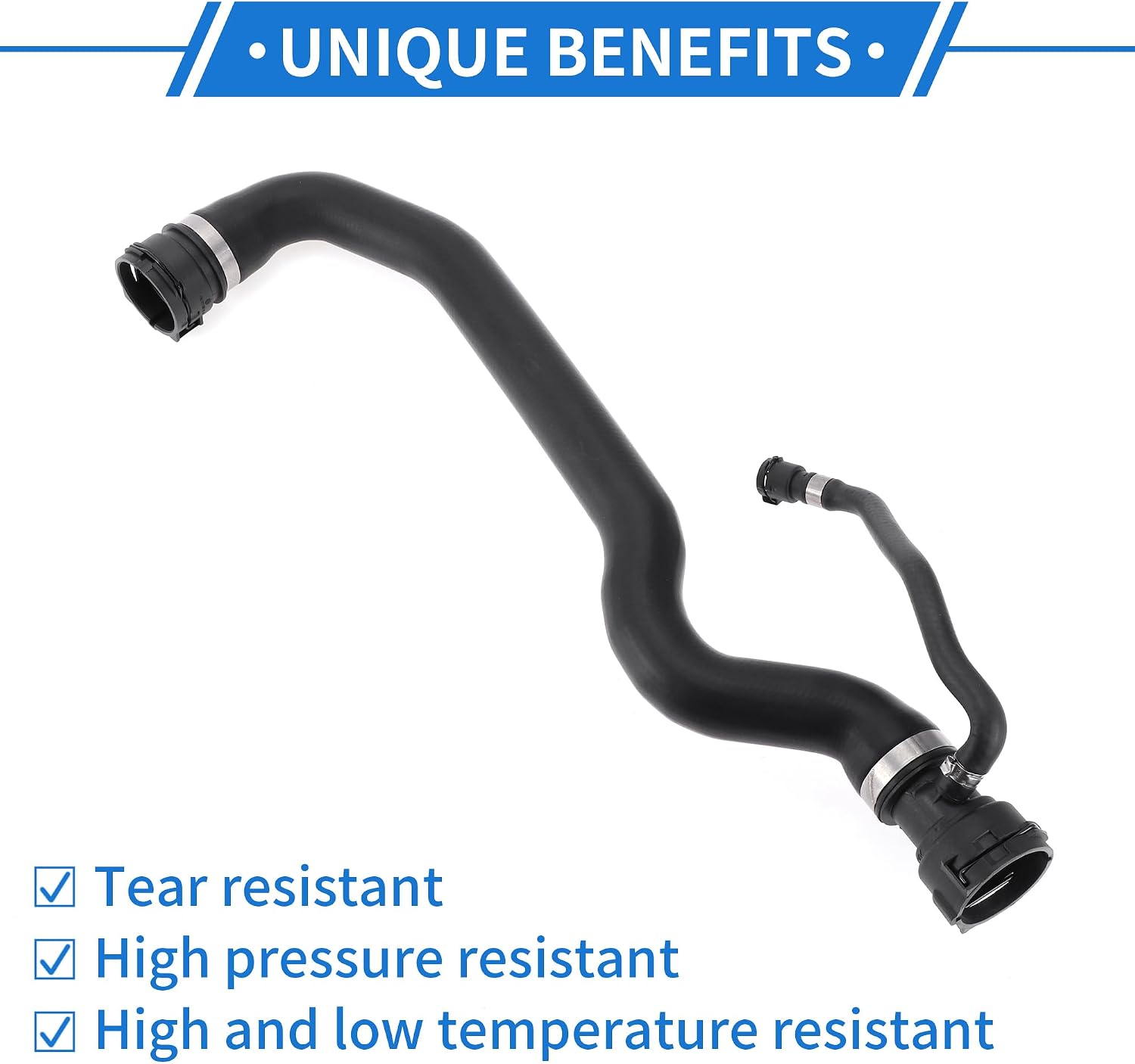 1 Pcs Radiator Hose for BMW 5 F10 518d Saloon Diesel 2013-2016 RWD Good Sealing Rubber Black Upper Coolant Water Hose