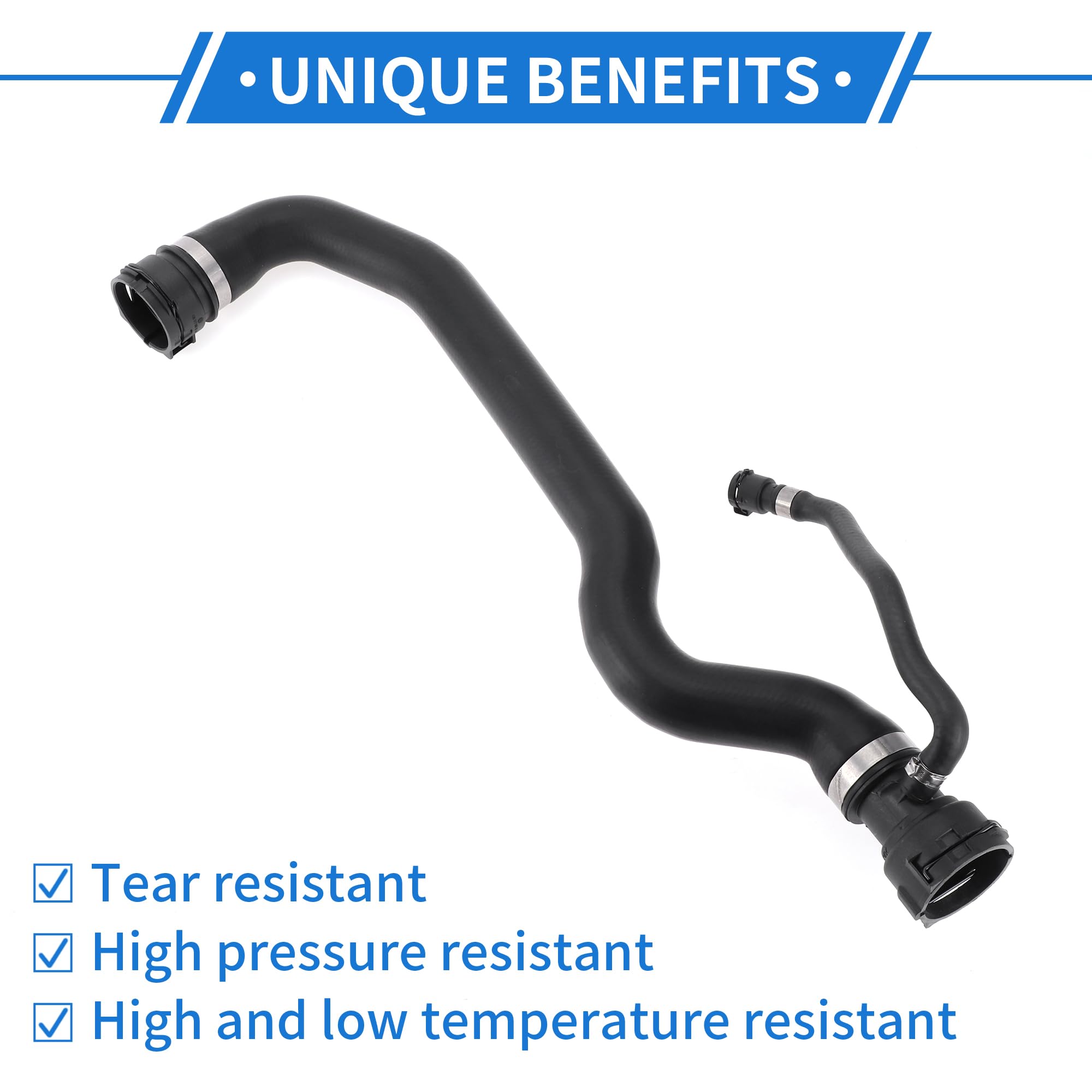 1 Pièce Durite De Radiateur Pour Bmw 5 F10 518D Berline Diesel 2013-2016 Propre Joint En Caoutchouc Noir Durite D'Eau De Refroidisement Supérieure