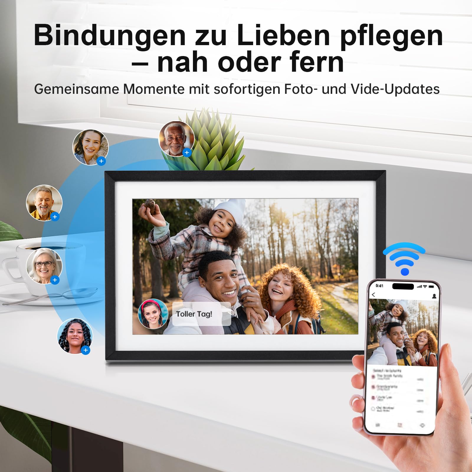 Rollei Smart Frame WiFi 107 Elektronischer Digitaler Bilderrahmen Frameo WLAN Digital Photo Frame 10,1 Zoll 1280x800 IPS Touchscreen 32GB Speicher Schwarz Digitaler- Bilderrahmen-Frameo-Digital-Frame