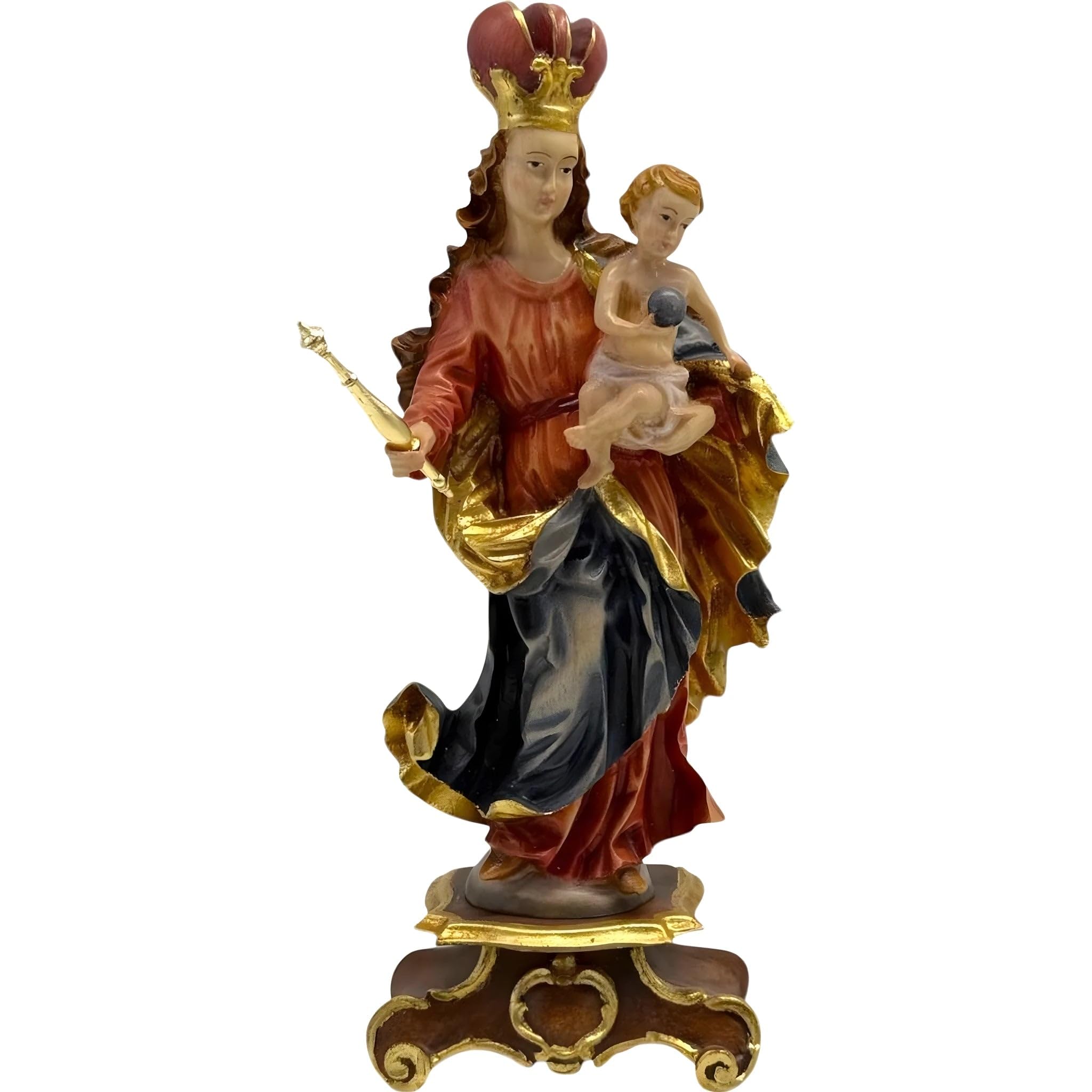 Bavarian Madonna Wooden Statue - Colored Maple by Dolfi