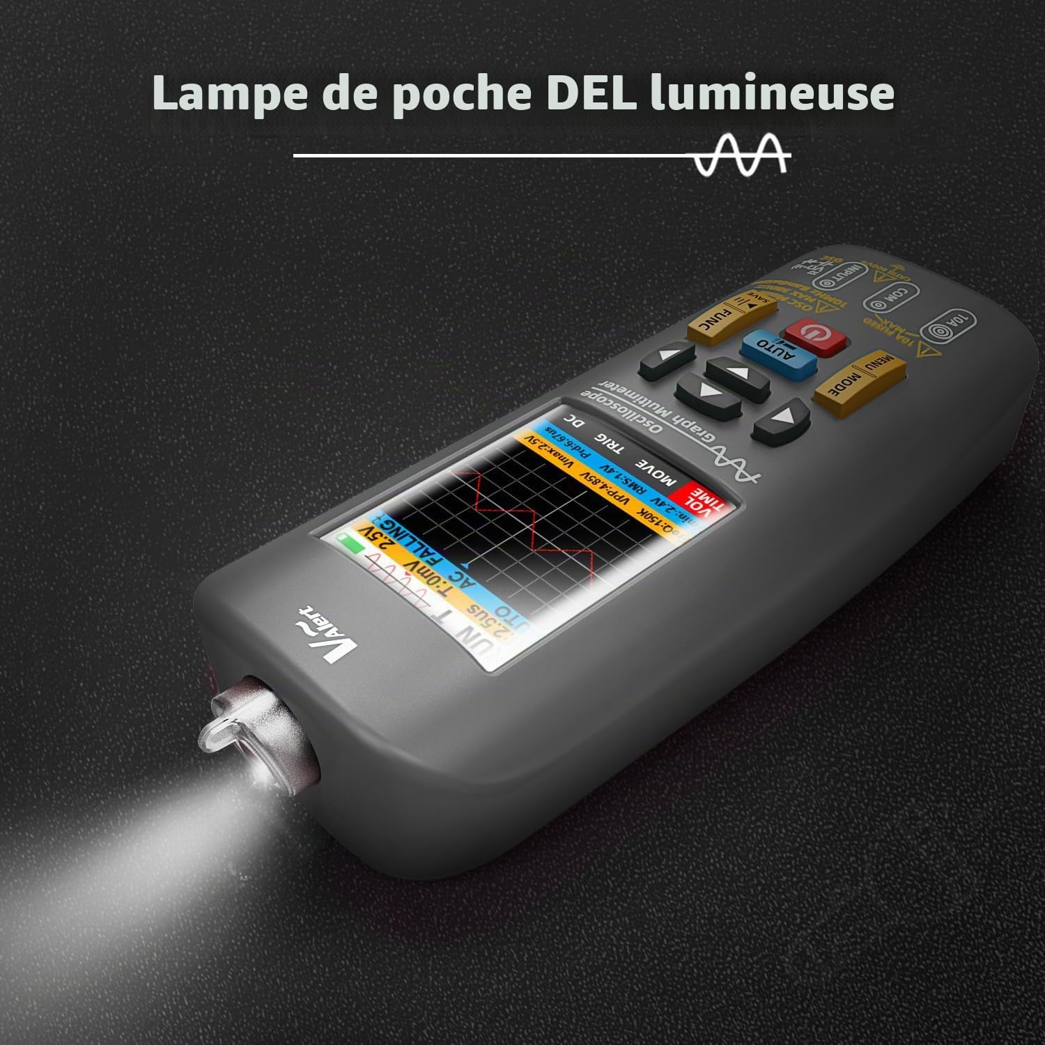 BSIDE O1 Multimètre Numérique TRMS à Oscilloscope Portable Détecteur de Tension 3 en 1 Écran Couleur 10Mhz Transfert de Données Mini Oscilloscope Rechargeable pour Audio DIY Automobile Électronique