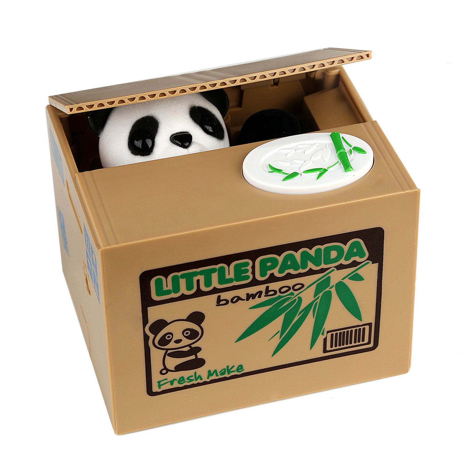 Hmil-U Panda Stealing Coin Money Box Automatic Stealing Coin Cent Penny Cat Piggy Bank With Voice Christmas/Birthday Gift For Kids Child (Panda)