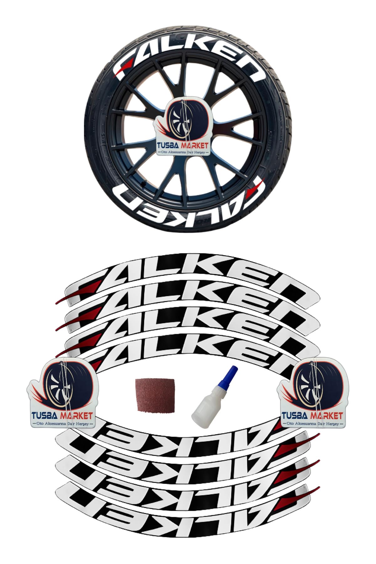 Falken ile Uyumlu 3D Otomobil Jant Lastik Yazısı Sticker Arma Şerit & Motosiklet Araç Oto Aksesuar Sticker
