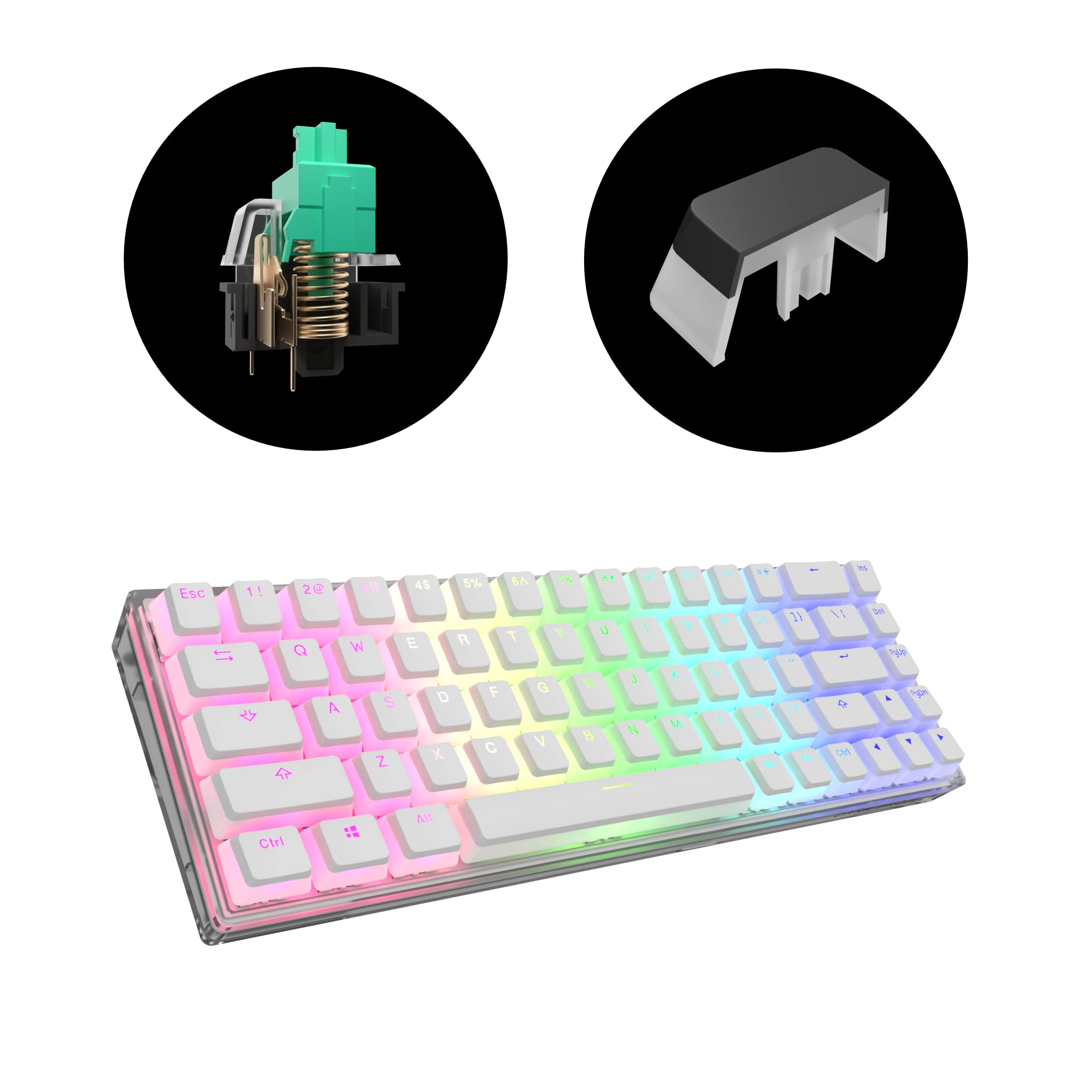 Dark Project KD68B Gaming Keyboard, 68 Keys, Sapphire Mechanical