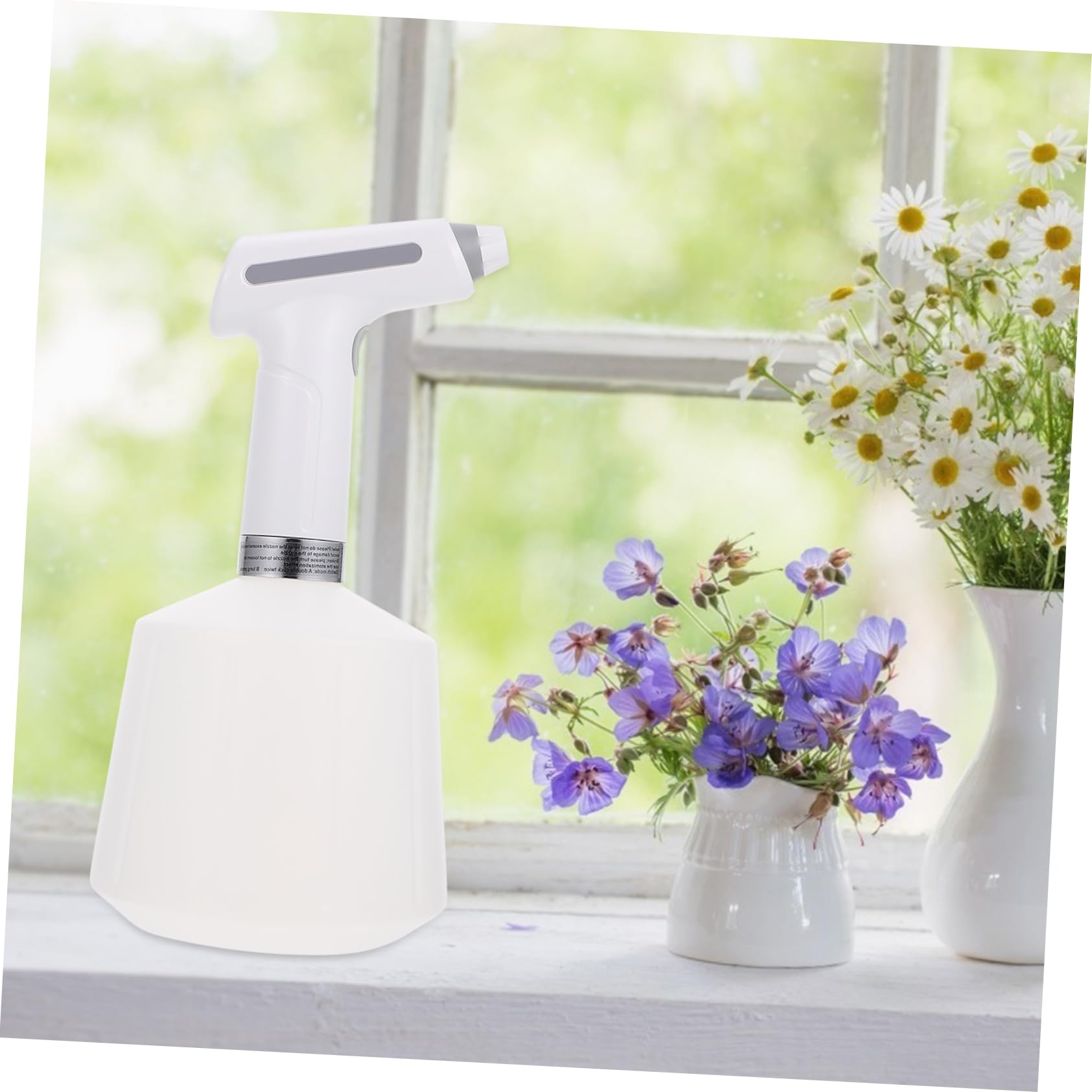 Toyvian Pulverizador Eléctrico Multifuncional de 1.5l Batería de 2000mah, Botella Rociadora Práctica de Plástico Blanco para Jardinería y Limpieza del Hogar