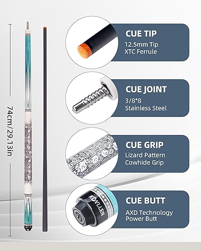 Miniatura 3 de KONLLEN Taco de piscina de fibra de carbono de 58 pulgadas, palos de piscina profesionales para adultos, tecnología de carbono completo, baja