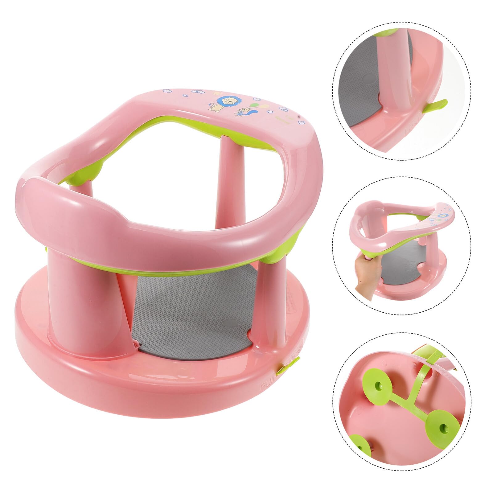 DECHOUS Asiento de Baño para Niña Antideslizante y Portátil con Doble Función para y Recostar Adecuado para Recién Nacidos y Bebés Diseño Seguro y Cómodo Color Rosa