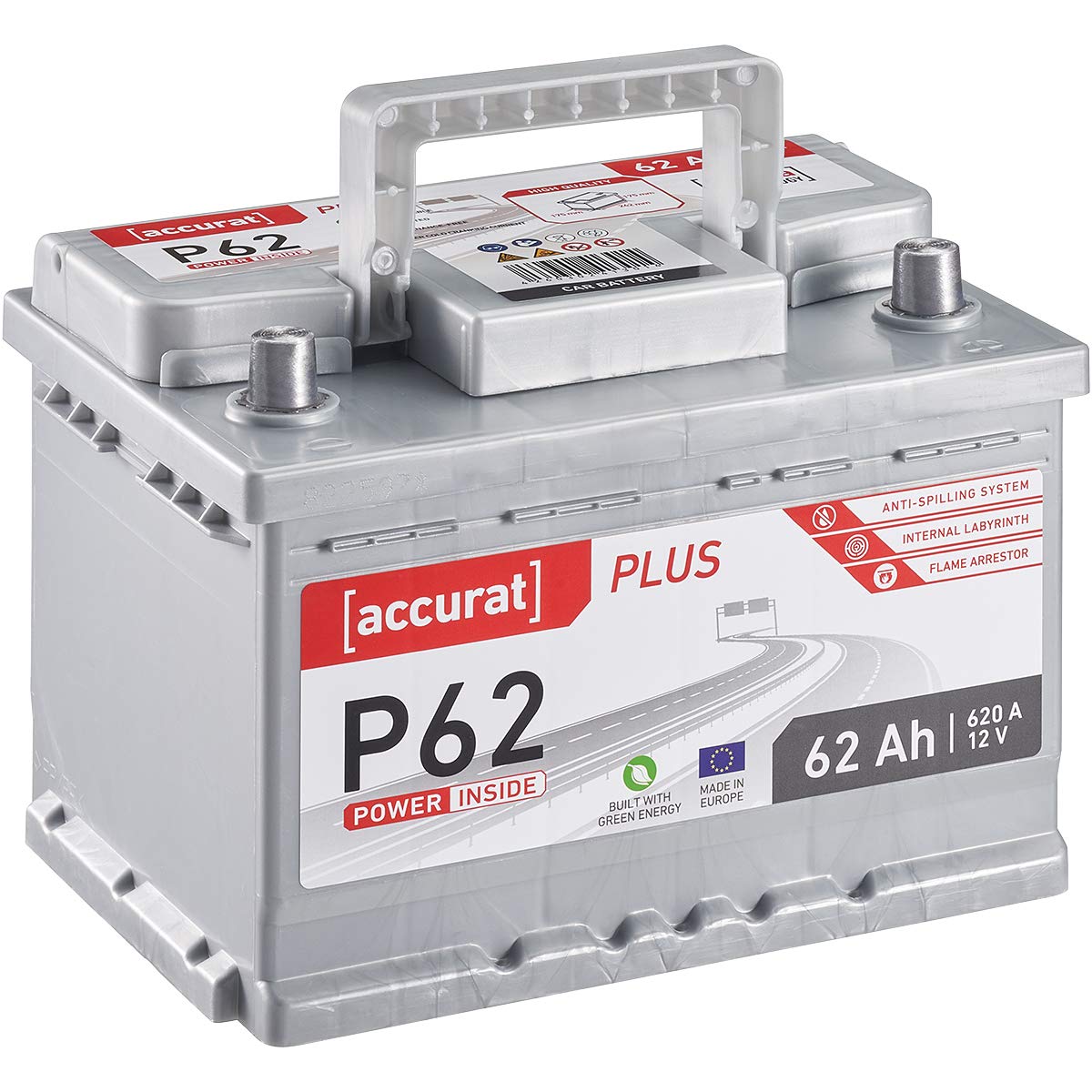 Accurat Plus P62 Autobatterie 12V 62Ah 620A KFZ PKW Starterbatterie