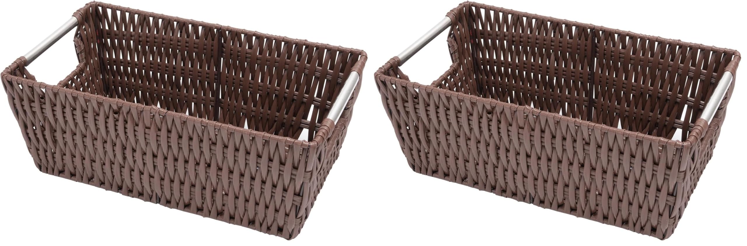 Whitmor Rattique Small Shelf Tote (6500-2712-JAVA) (Pack of 2)