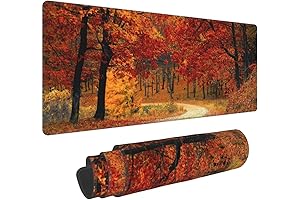 Autumn Fall Season Nature Landscape Forest Alley Trees Fall Desk Mat