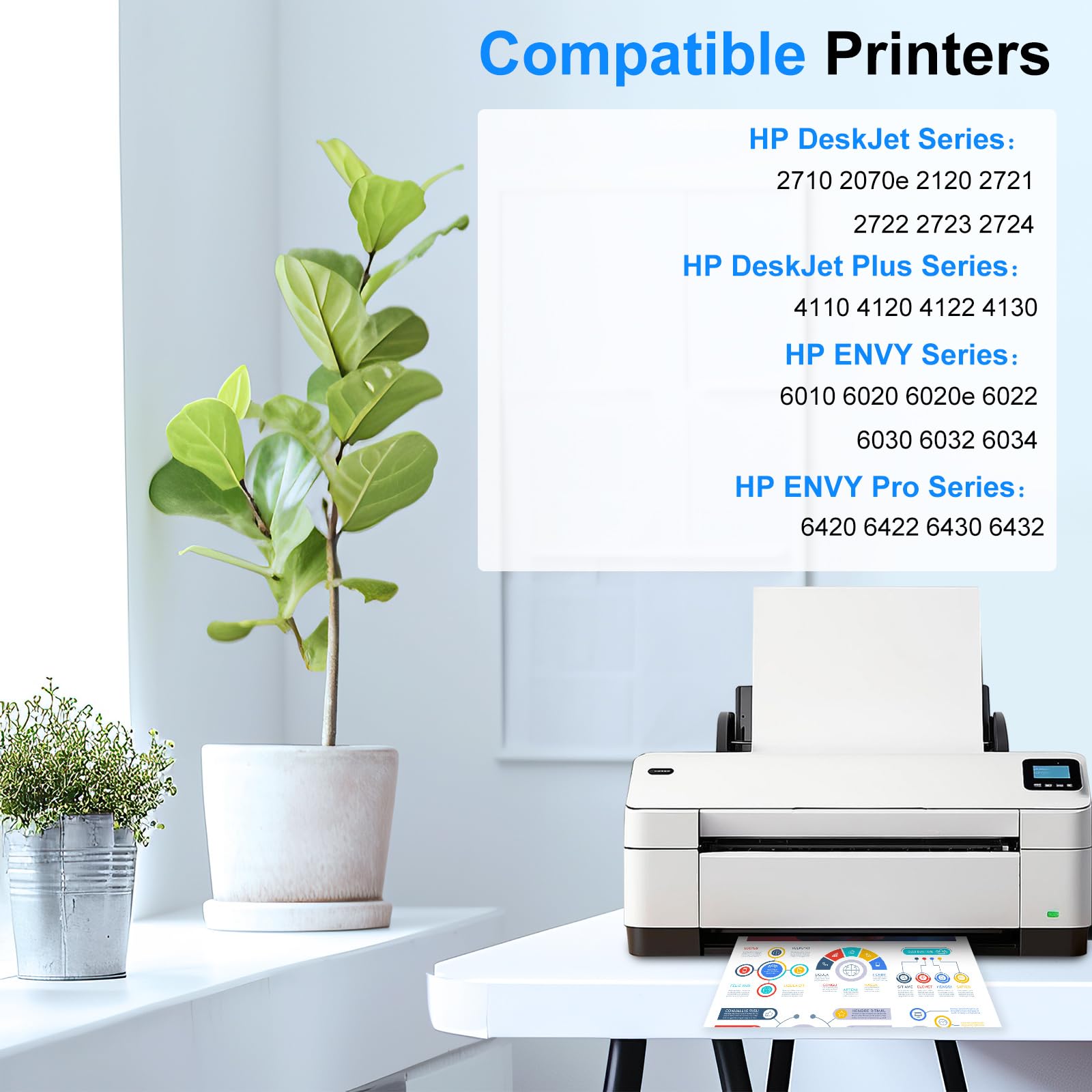 KNOWINK 305 XL Cartuchos de Tinta 305 XL Negro y Color Multipack Compatible para HP DeskJet 2710 2070e 2120 2721 4120 HP Envy 6020e 6010 6032 6034 6020e 6420 Impresora(2-Pack)