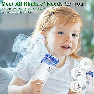 Nebulizer, Nebulizer for Adults & Kids, Portable Nebulizer with Adjustable Rates, Rechargeable Nebulizer with Fast Support for Asthma and Respiratory Problems