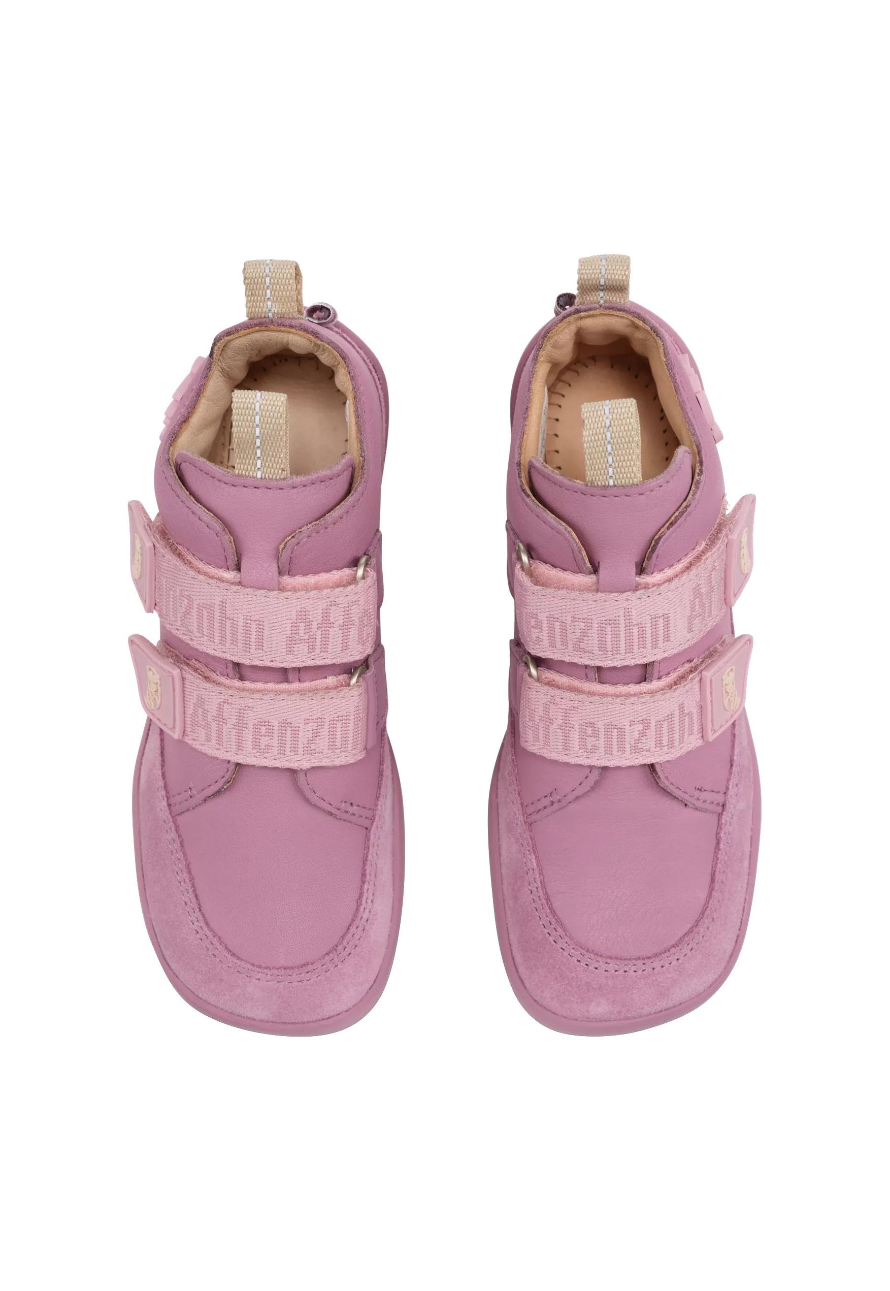 Affenzahn Scarpa Bassa Pelle Buddy con Chiusura in Strappo morbide Antiscivolo Flessibili Riflettenti per Ragazzi e Ragazze nelle Taglie 21-32