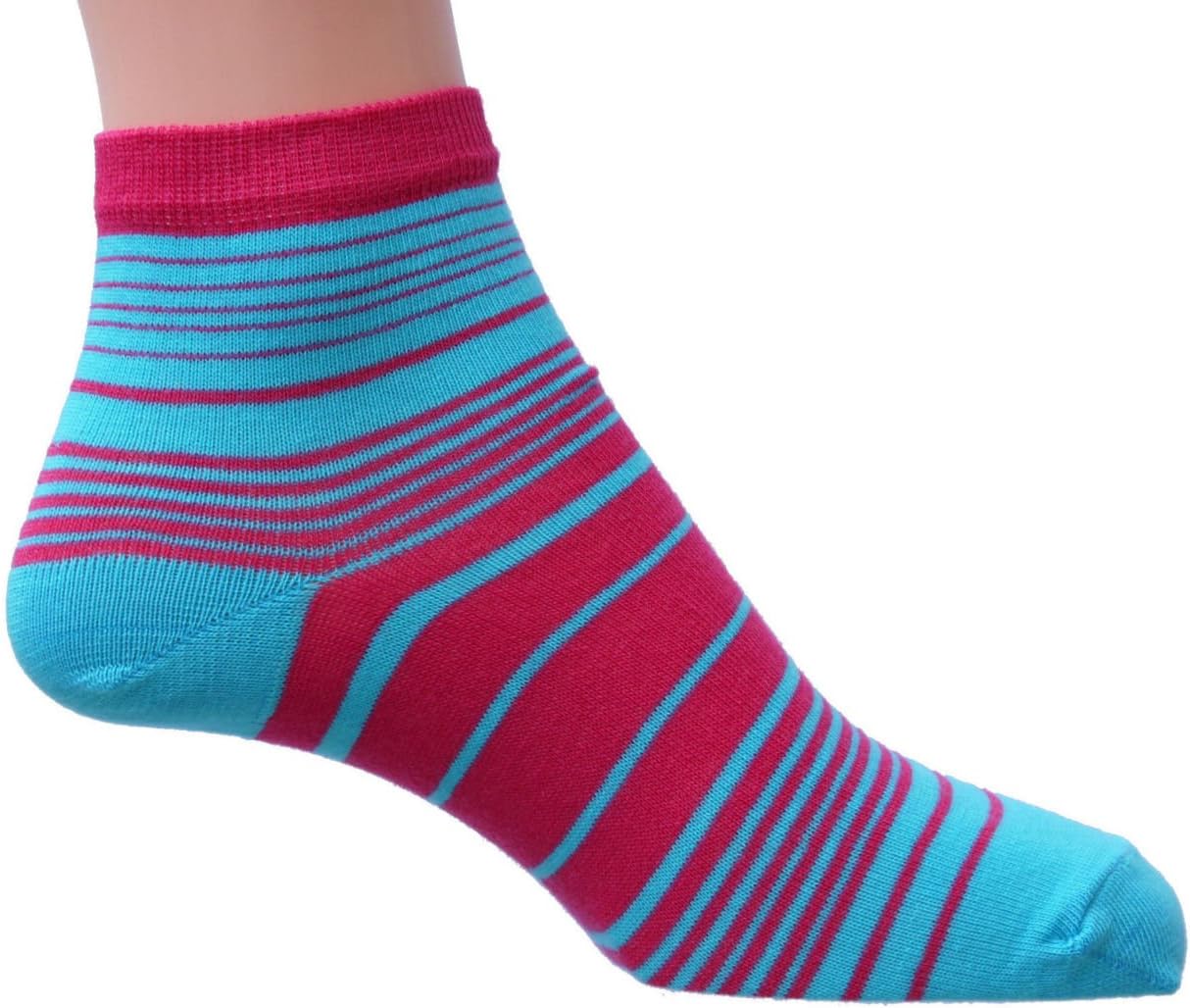 Amazon.com : Striped Designer Ankle Socks, Red and Blue, by SoxMad (UK ...