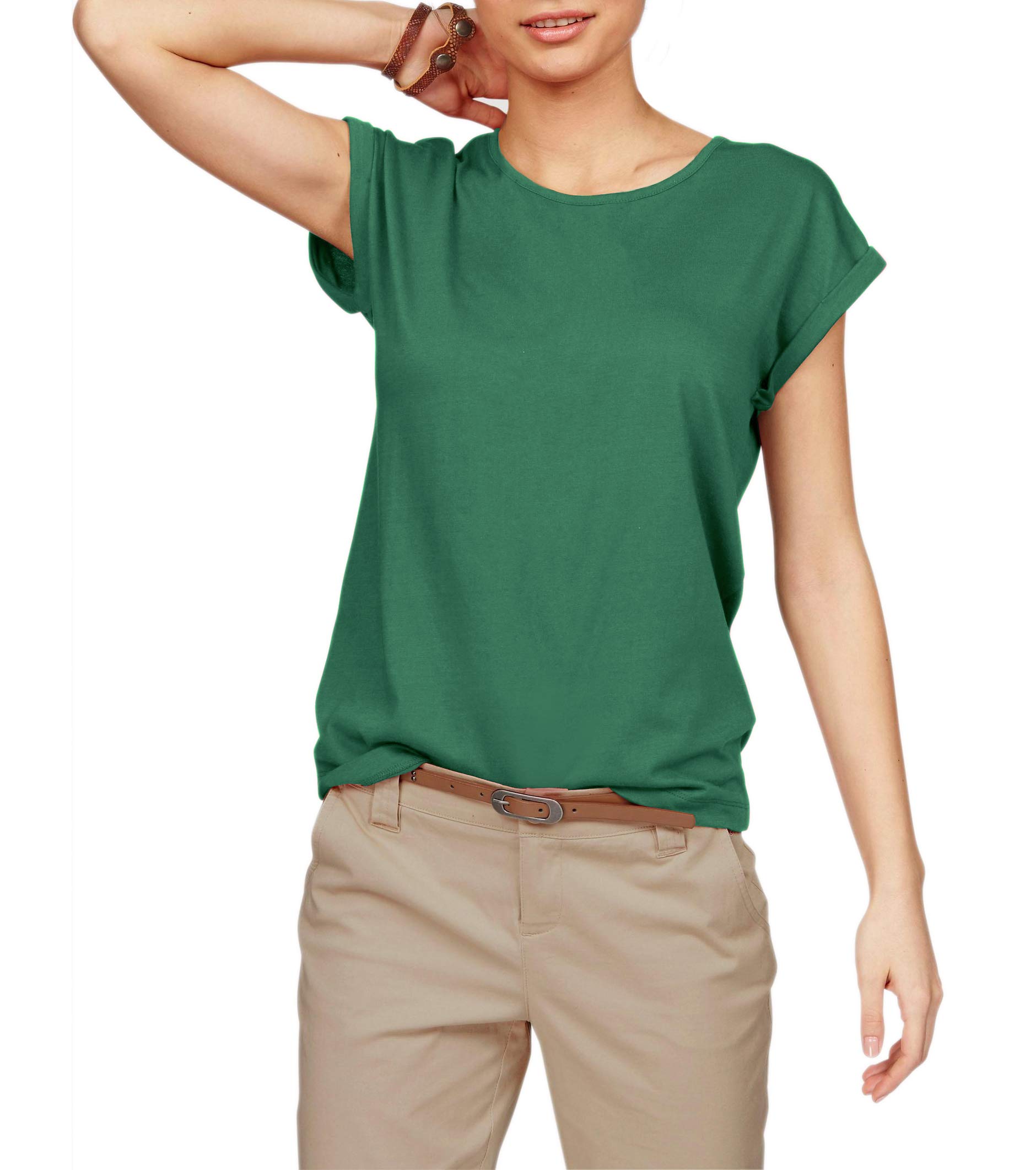 TrendiMax Camisetas Mujer Verano Mangas Cortas Camiseta Elegante Blusas Casual Toppar T-Shirt Basica
