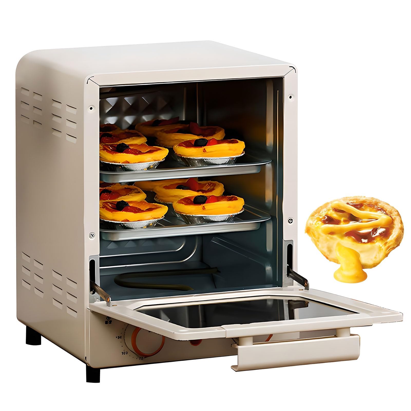 Mini four à convection 2 en 1 avec commandes réglables pour cuire, rôtir et réchauffer