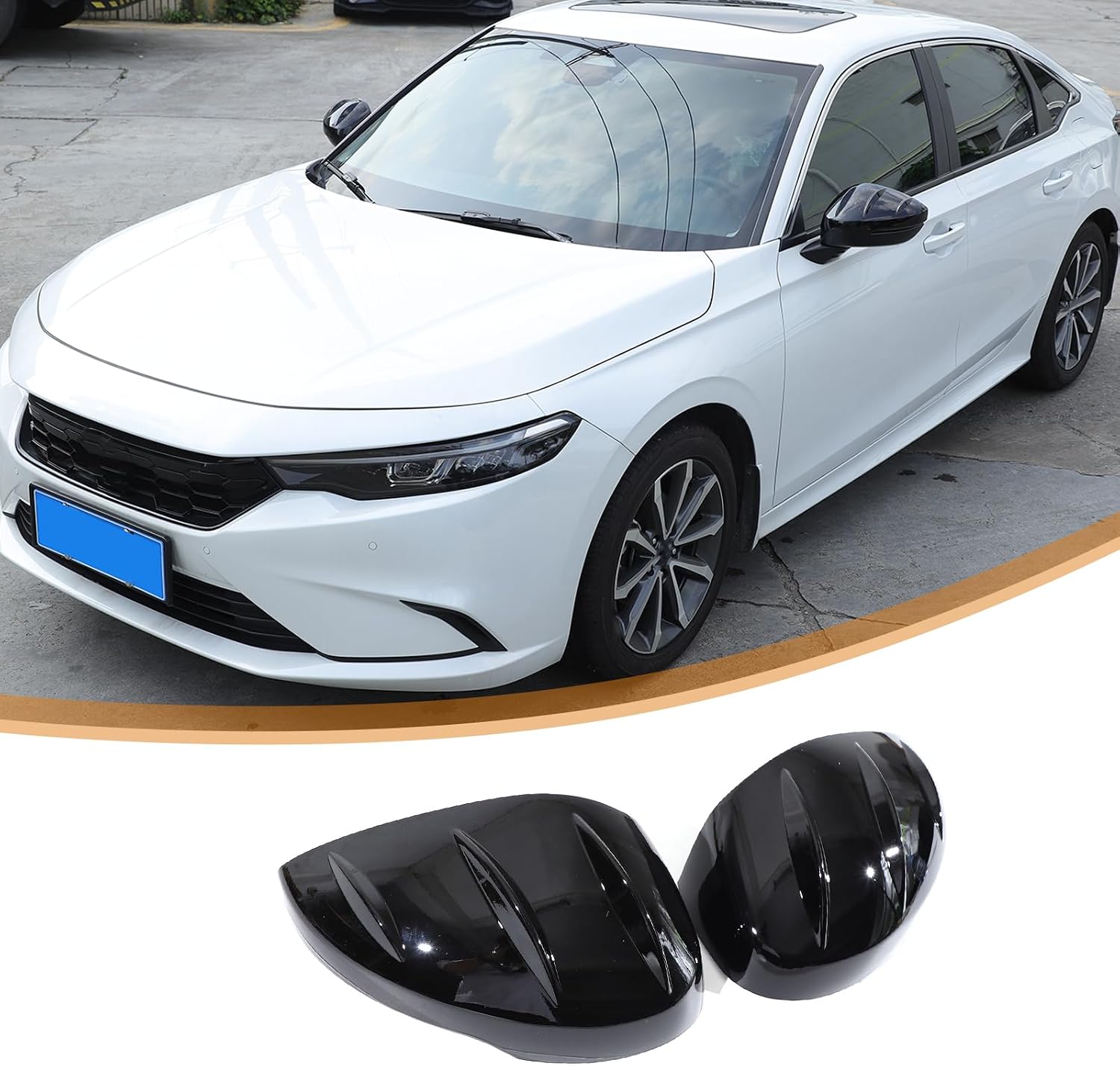 PIUGILH Rearview Mirror Cover Compatible with Honda Civic 2022 Exterior Accessories, Wing Mirror Protect Decorate Covers, Piano Black(Medium/High Model)