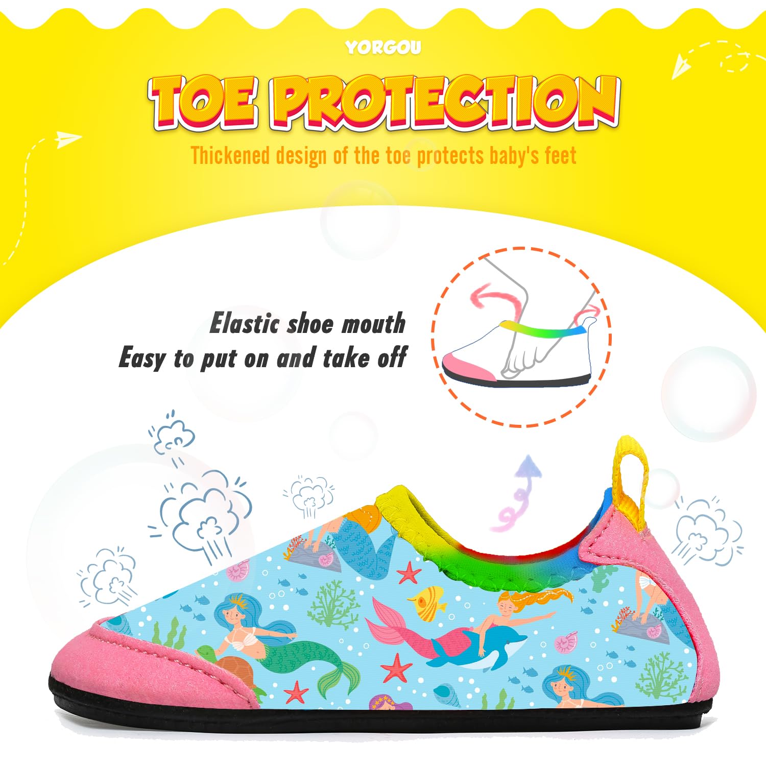 Baby Boys Girls Water Shoes Toddler Beach Shoes Barefoot Aqua Socks Non-Slip for Pool Beach — view 6