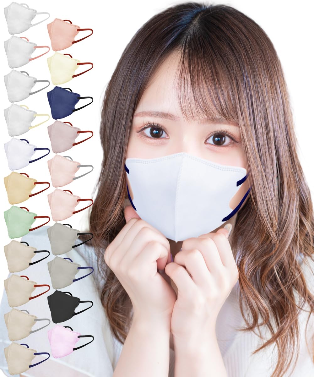 [ＴＪ ＴＲＡＤ　ＪＡＰＡＮ] 【雑誌anan掲載品】 立体 不織布 小さめ マスク 日本製 立体マスク (小さめ30枚, スノーホワイト×ネイビー)