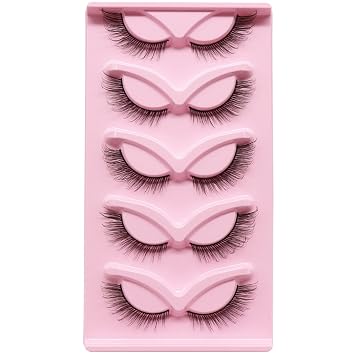 Veleasha Cat Eye Lashes Wispy Fox Eye Lashes Natural Eyelashes (Foxy 05)